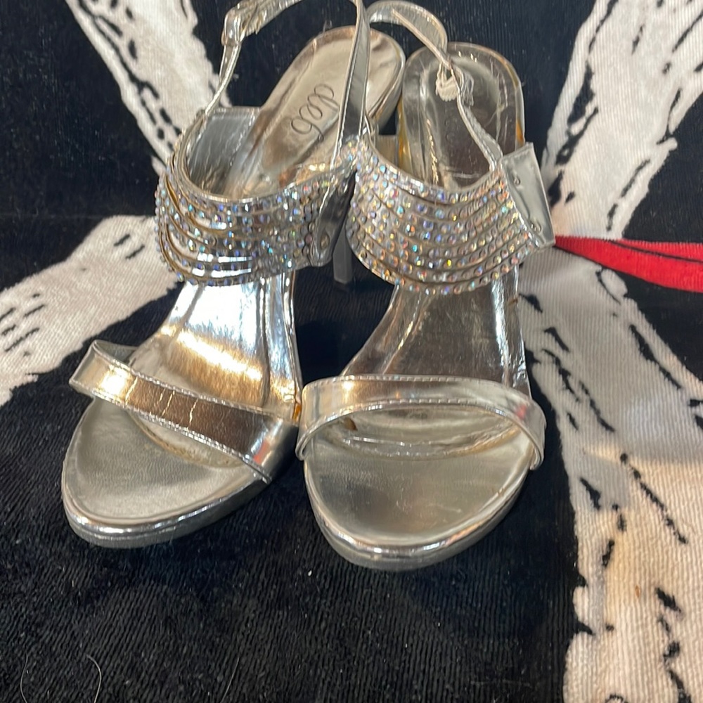 Rhinestone Silver Heels